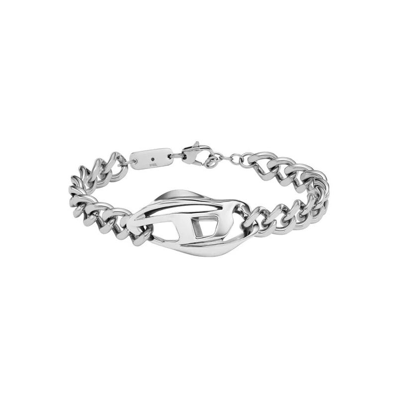 Diesel Men's Silver tone Stainless steel with lobster clasp closure bracelet