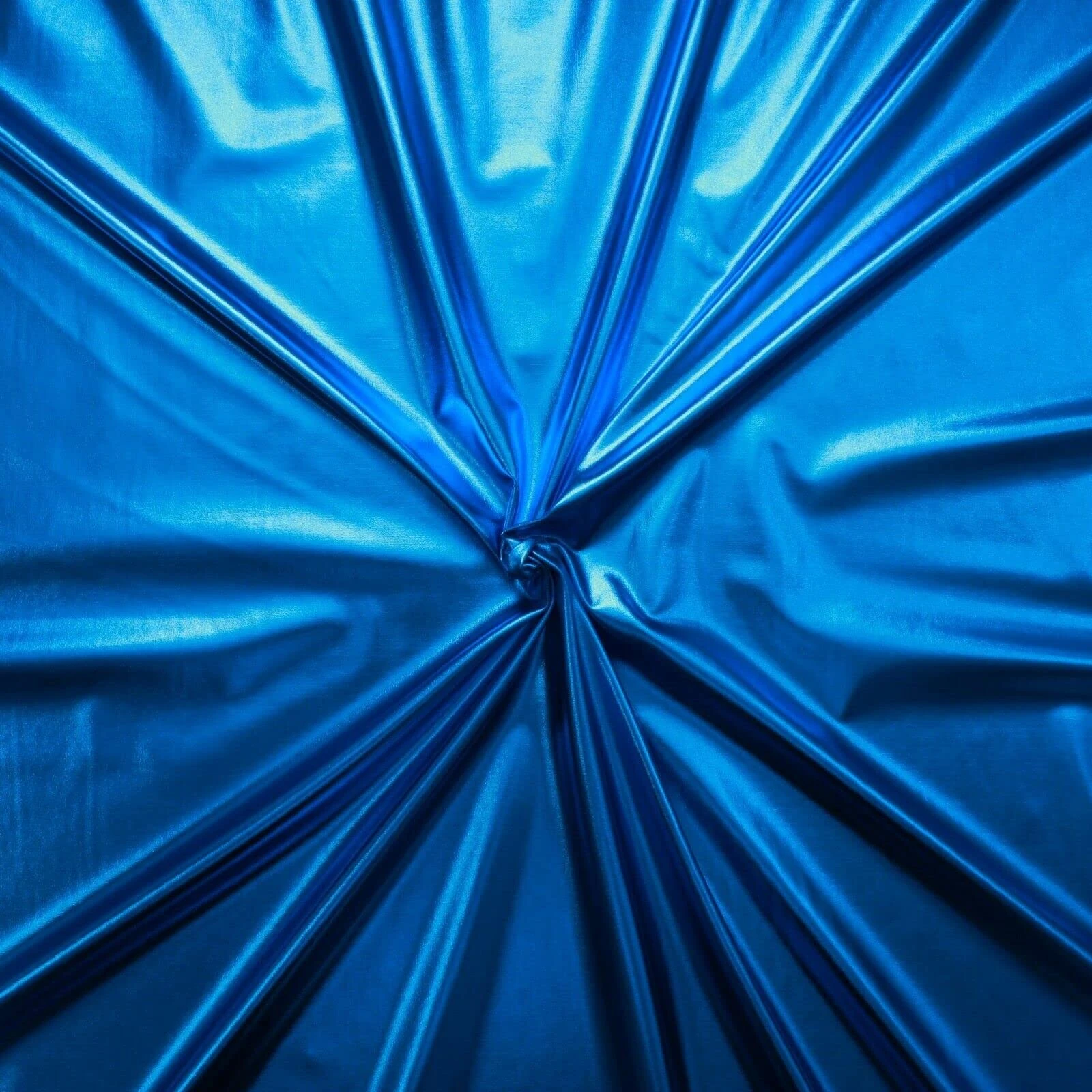 Plain Metallic Lycra Stretch Fabric 57" Wide Sold Per Metre Lightweight Costume Making Partywear Decoration Crafts (Blue)