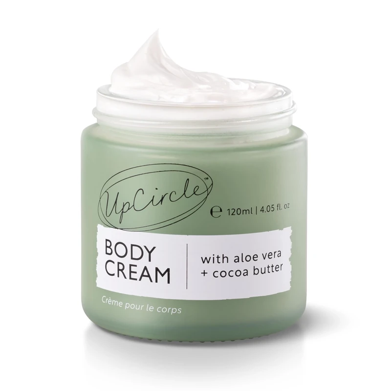 UpCircle Natural Body Cream - For Soothing + Protecting – Aloe Vera, Cocoa Butter and Linseed Oil - Natural, Vegan + Cruelty-Free