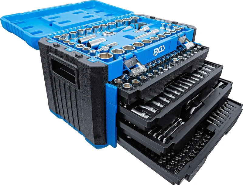 BGS 74000 | Socket Set Hexagon | 6.3 mm (1/4") / 10 mm (3/8") / 12.5 mm (1/2") | Metric and Inch Sizes | 300 pcs.