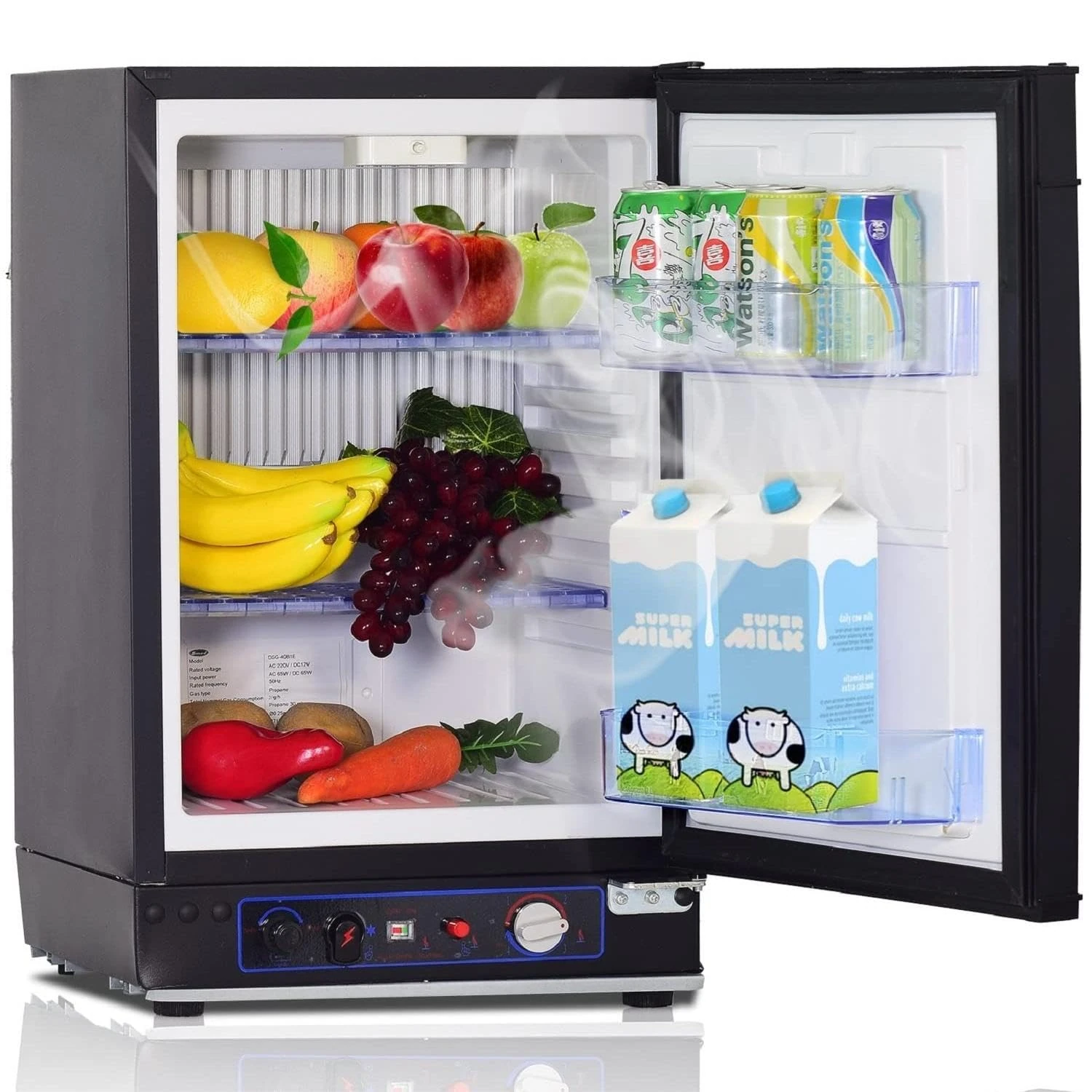 SMETA 12V Fridge for Campervan, Camping Fridge, Campervan Fridge 12V/240V/Gas Power 3 Way Fridge Camping Gas Fridge Caravan Fridge 3 Way Fridge 40L Motorhome Fridge Quiet|Reversible Door|Black