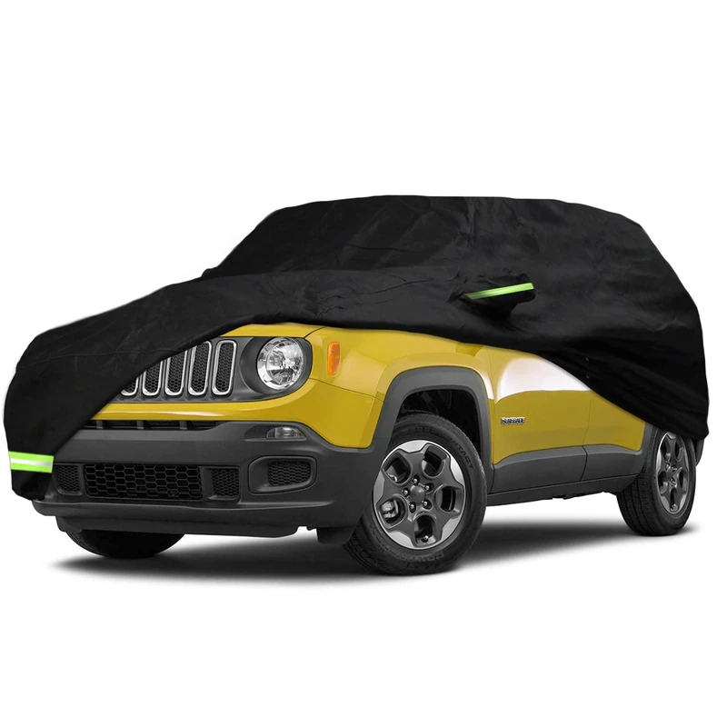 YIXIN Waterproof Car Cover for 2015-2023 Jeep Renegade Car Cover 210T Covers Custom Fit 100% Waterproof Windproof Strap & Single Door Zipper (Black-for 2015-2023 Jeep Renegade)
