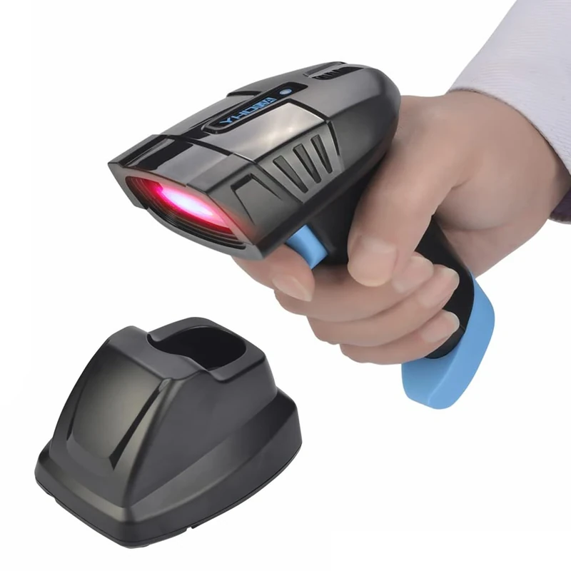 Barcode Scanner with Docking Station, Wireless, IP54, Powerful Battery, Storage Mode, Prefix and Suffix Programming, Function Key Programming, HDWR HD6100