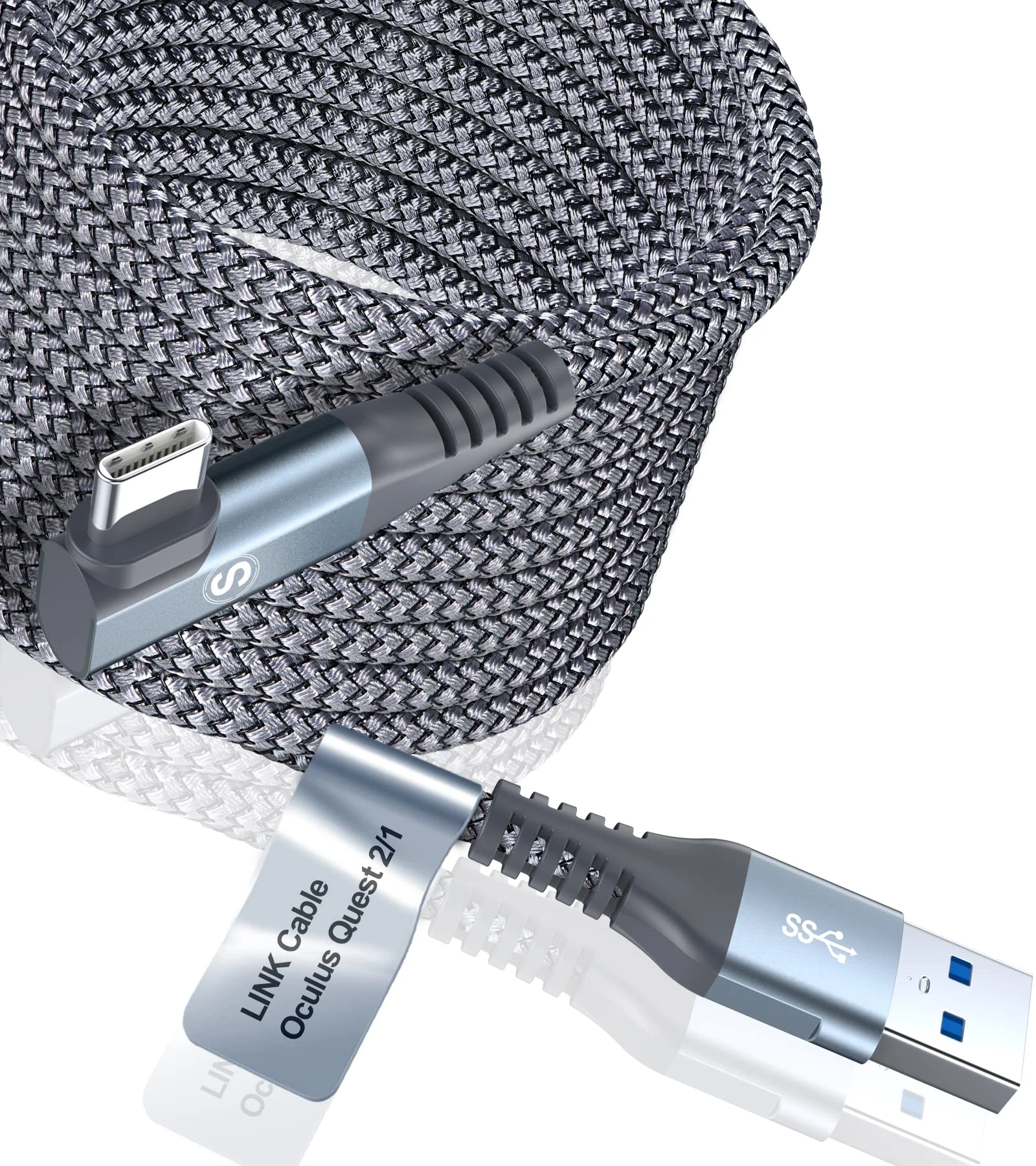 SWECENT Link Cable 3M,Virtual Reality Headset Cable Compatible with Meta Oculus/Quest 3/Quest 2/Pro,Pico 4 and Steam VR,High Speed Data Transfer Fast Charging USB 3.0 to Type C Cable for Gaming PC.