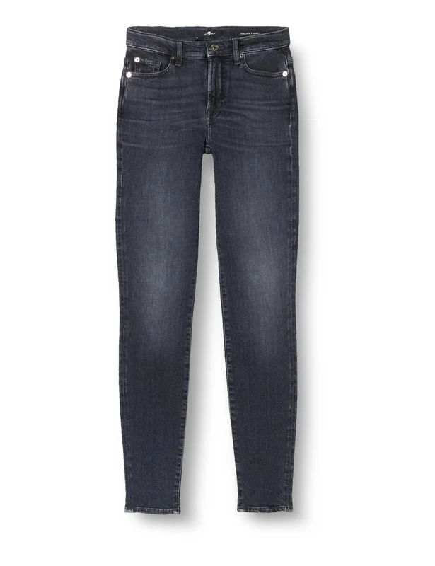 7 For All Mankind HW Skinny Slim Illusion Concrete with Embellished Squiggle, Gray - Image 1