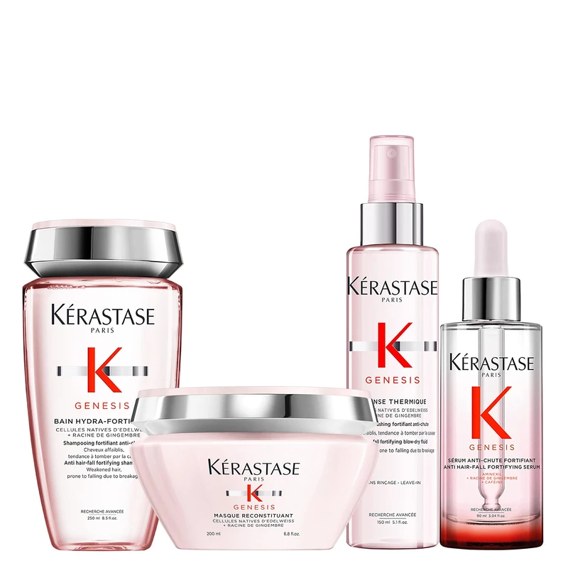 Kérastase Genesis Nourishing & Fortifying Shampoo + Anti-Hair Fall Mask + Blow-dry Spray Cream + Leave-In Conditioner