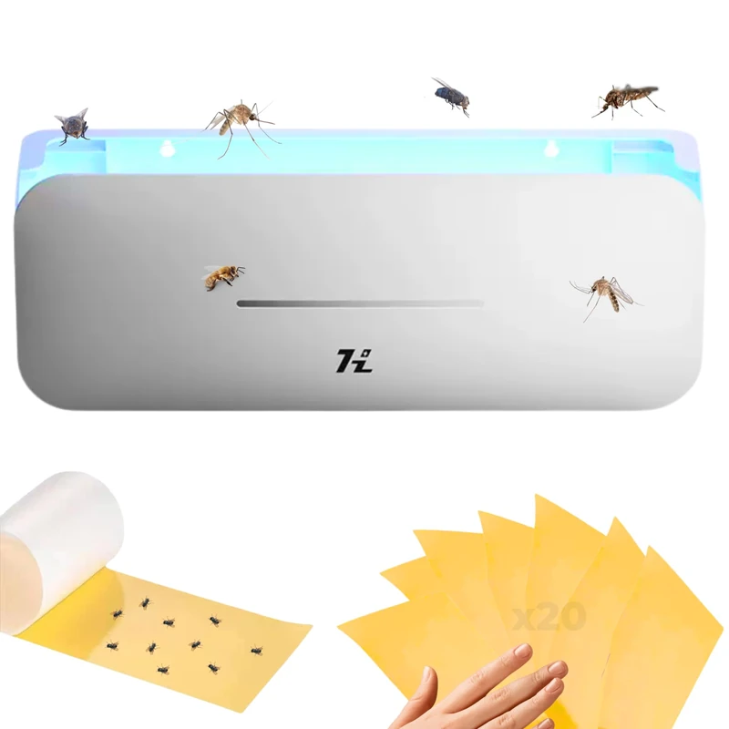 220V Electric Mosquito Lamp, Indoor Insect Repellent, 10W Power Fly Killer, 365nm UV Light, Chemical Free, Valid for indoor and outdoor use, 50m-100m2. (20 sheets included)