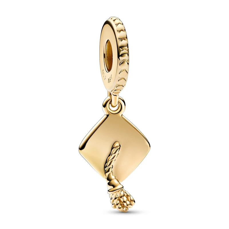 Pandora Moments Student hat 14k gold-plated dangle