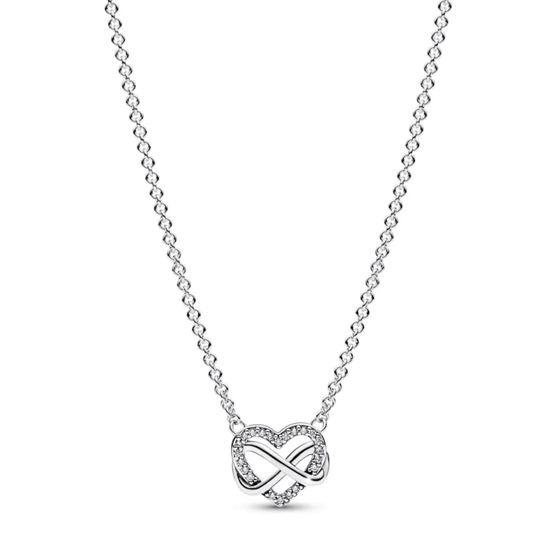 PANDORA Sparkling Infinity Heart Collier Necklace- No Box