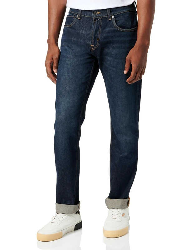 7 For All Mankind Men's JSSCC100 Jeans, Dark Blue,
