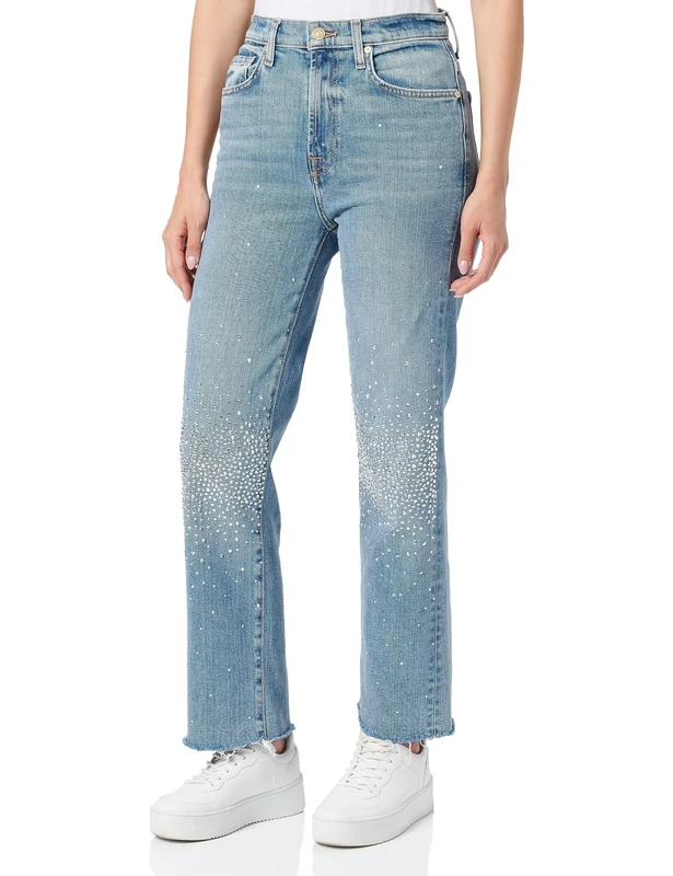 7 For All Mankind Women's Jssl9220 Jeans, Light Blue, 4