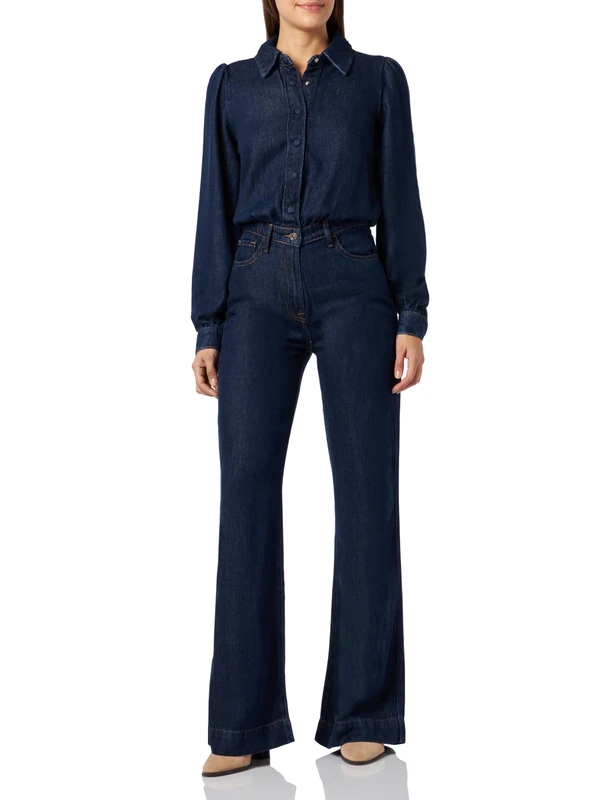 7 For All Mankind Women's Jsusc860 Jumpsuit, Dark Blue, XS