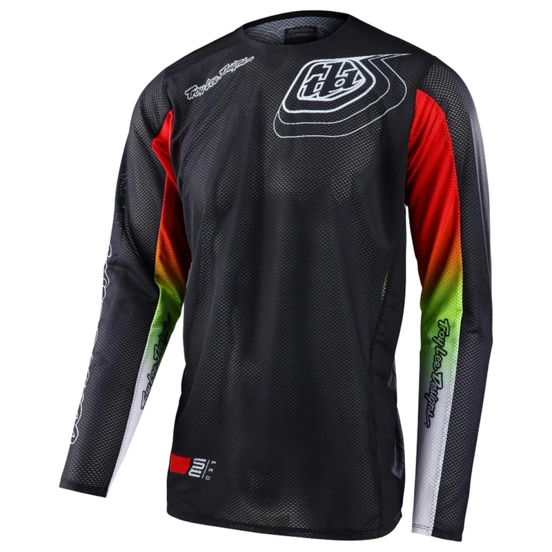 Troy Lee Designs Men's Maglia Se Pro Air 2023 - Richter Motocross Jersey, Nero/Fuoco,