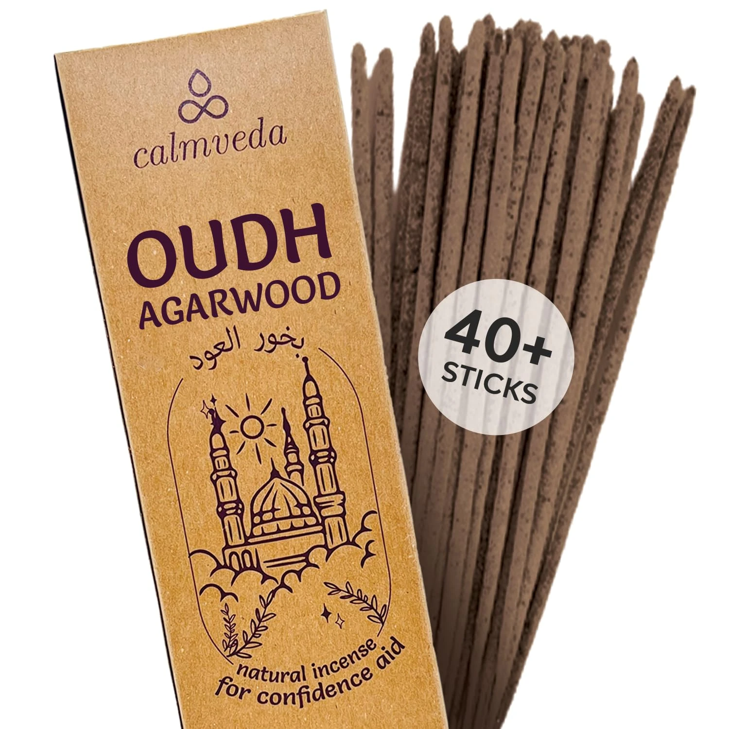 Mystic Bakhoor Oud Incense Sticks - (40+Sticks, 9 inch) Thick Natural Resin Incense made from Assam Oudh Chips, Clean Charcoal Free | Infuse Luxury with these Exotic Oud Incense (Burn Time 45+ mins)