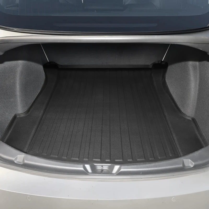 Premium Cargo Liner for Tesla Model 3 RWD Long Range Sedan 2017-2023 - 100% Protection - Custom Fit Car Trunk Mat - Easy-to-Wash & All-Season Black Cargo Mat - 3D Shaped Laser Measured Trunk Liners