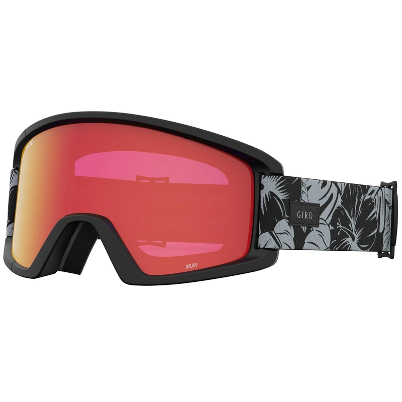 Giro Womens Dylan Snow Goggles, Black and Grey Botanical with Amber/Yellow Lens