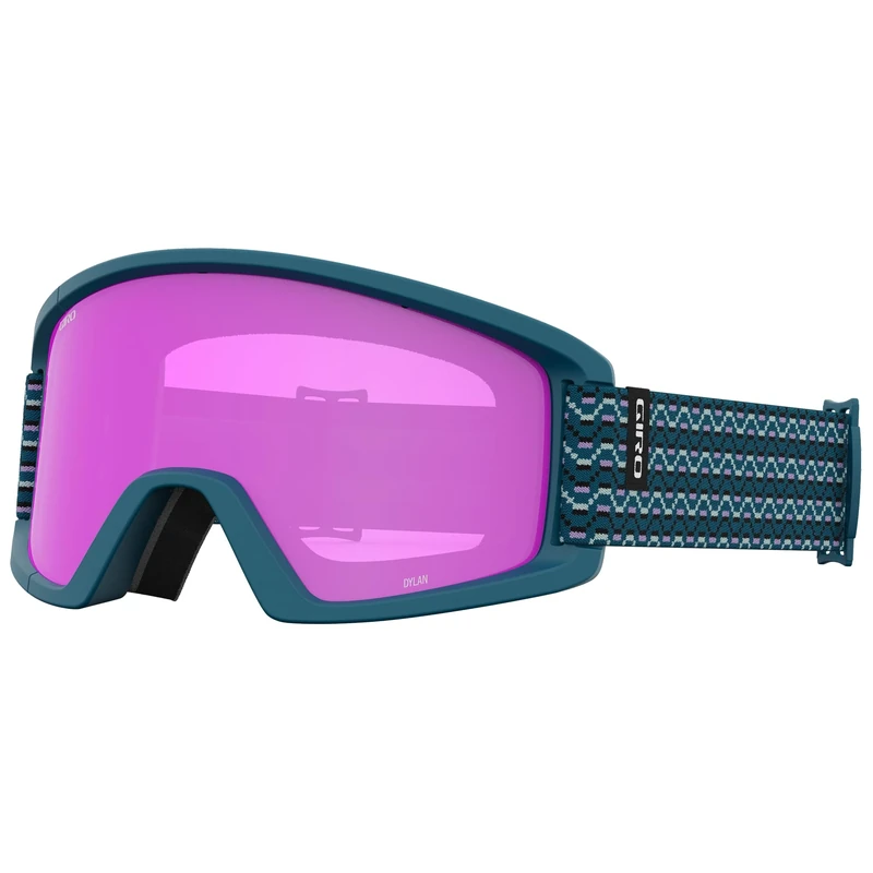 Giro Womens Dylan Snow Goggles, Harbor Blue Sequence with Amber Pink/Yellow Lens