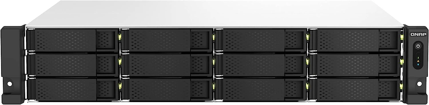 QNAP TS-1264U-RP-8G-US 12 Bay High-Speed Rackmount NAS Intel® Celeron® N5105/N5095 4-Core CPU, 8GB DDR4 Memory and 2.5GbE (2.5G/1G/100M) Network Connectivity (Diskless)
