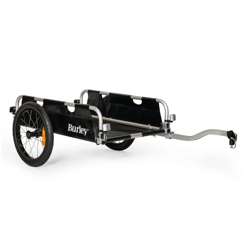 Burley Flatbed, Aluminum Utility Cargo Bike Trailer,Black/Silver,33 x 16.1 x 30.9 inches