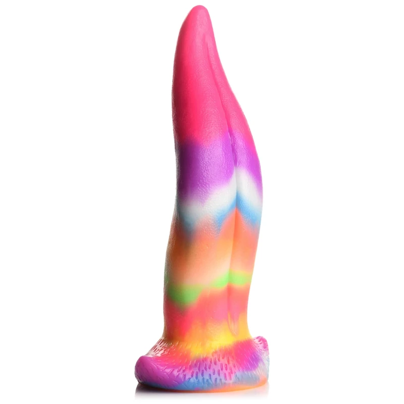 CREATURE COCKS Unicorn Kiss Unipeg Tongue Glow-in-The-Dark Silicone Dildo for Men, Women and Couples. Glow in The Dark with Suction Base. 1 Piece