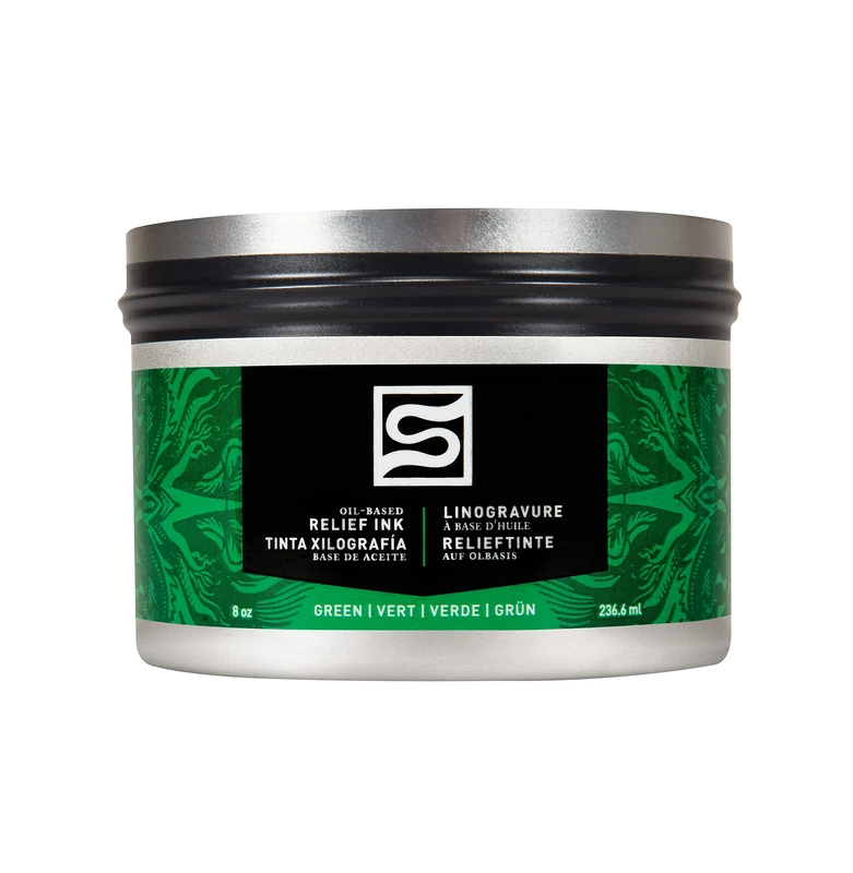 Speedball 8oz Oil Relief Block Printing Ink Green, Paint Tools Accessories for Printing Kit, Relief Printing, Block Printing - Image 1