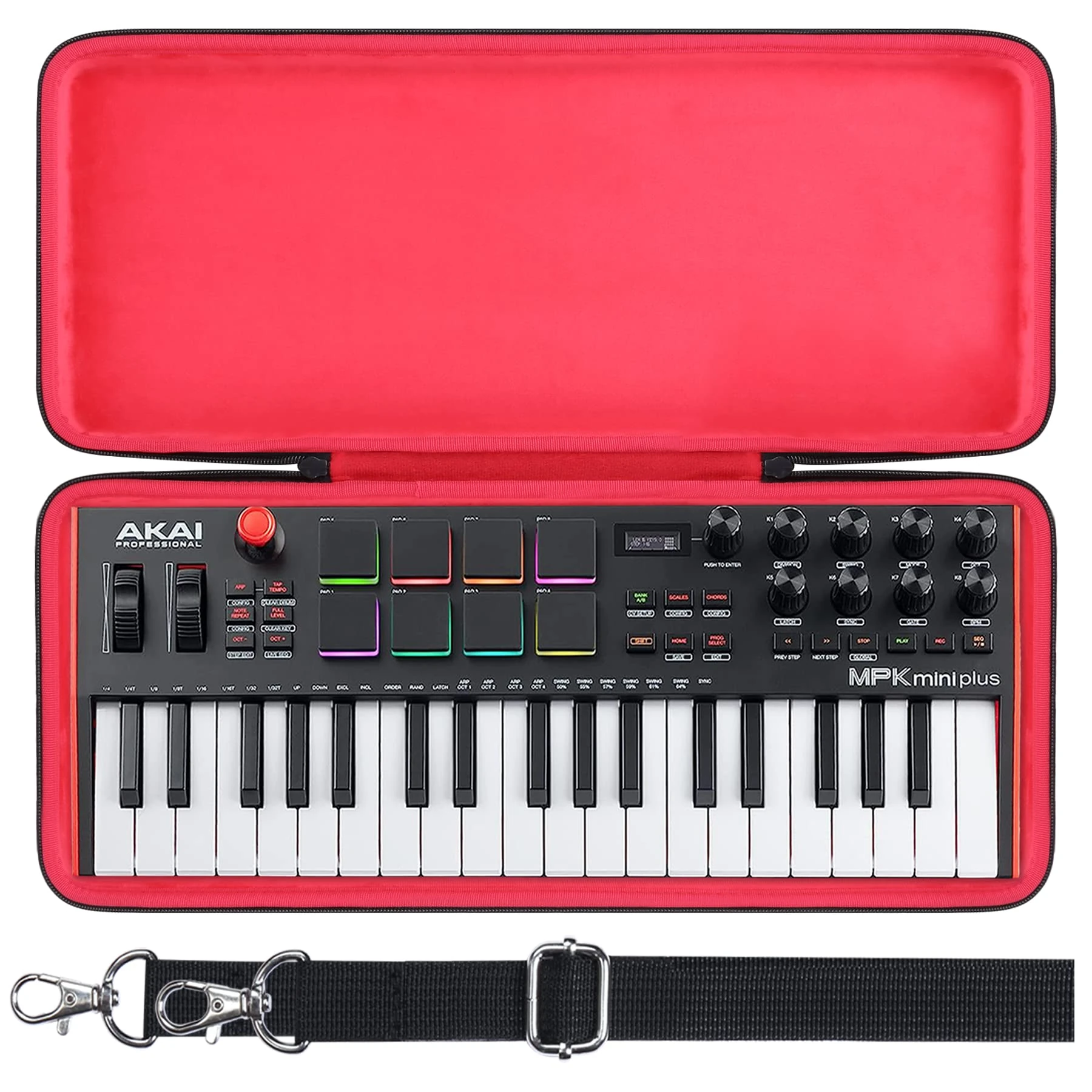 co2CREA Travel Hard Case for AKAI Professional MPK Mini Plus 37 Key USB MIDI Keyboard Controller,Case Only