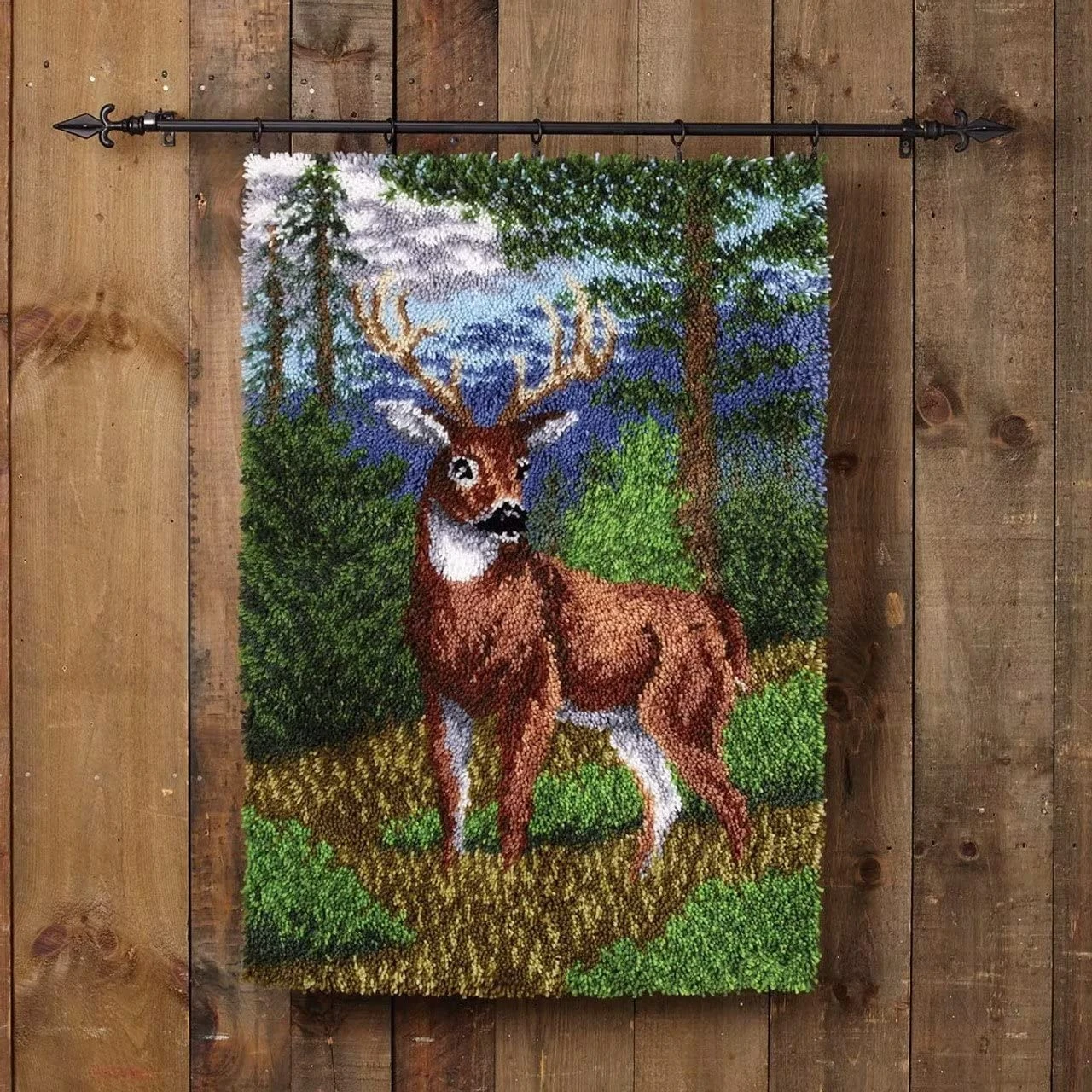 Guardian of the Grove Latch Hook Kit for Adults & Kids 60x40cm, Complete DIY Rug Making Craft Kits with Yarn & Canvas and Crochet Needle, Adult Craft Kits for Women, Relaxing Home Art Project