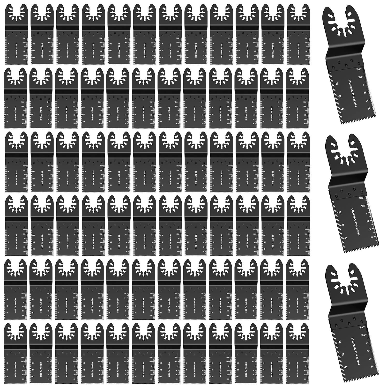 Meff-Mluk 100Pcs Oscillating Tool Blades Professional Universal Oscillating Saw Blades Wood Multitool Blades Compatible with Dewalt, Milwaukee, Makita, Ryobi, Rockwell, Bosch