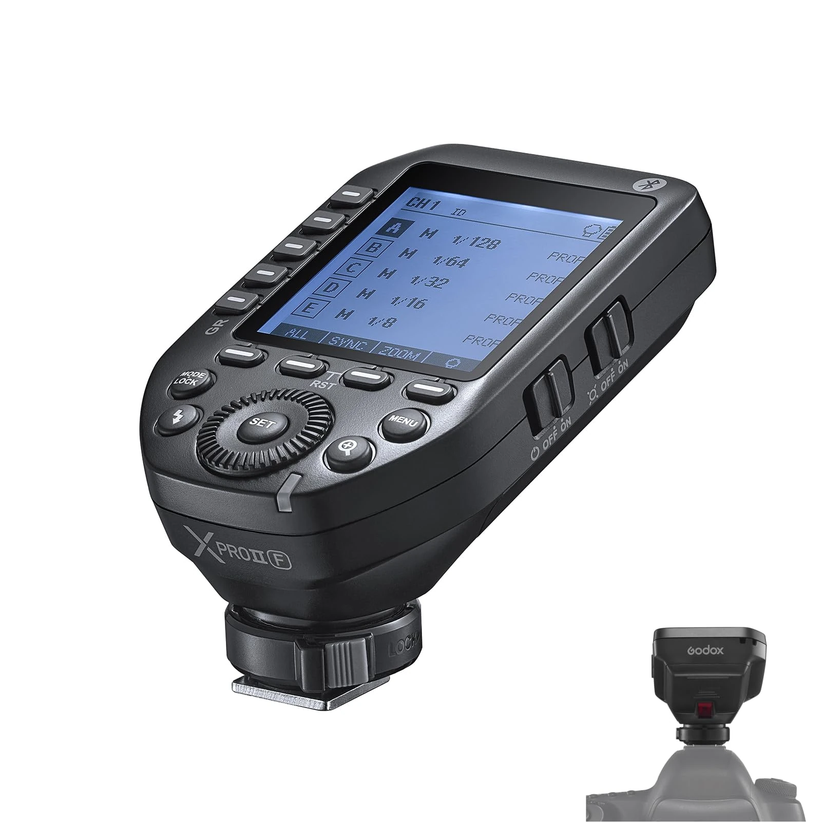 Godox XPROII-F 2.4G Wireless Flash Trigger Transmitter TTL Autoflash 1/8000s HSS Large 32 Channels 16 Groups Replacement for Fujifilm Cameras