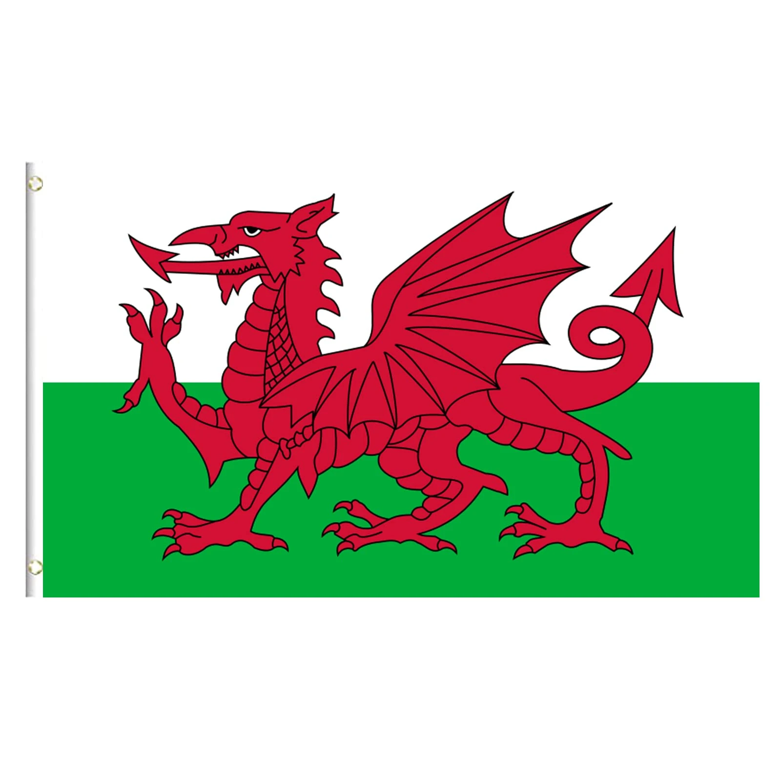 Wales Flag, Welsh Bunting Welsh Flag, 5ft x 3ft with Eyelets