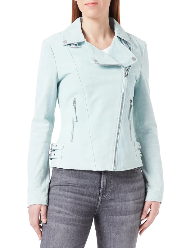 Freaky Nation Women's Taxi Driver FN Leather Jacket, Neomint, XS