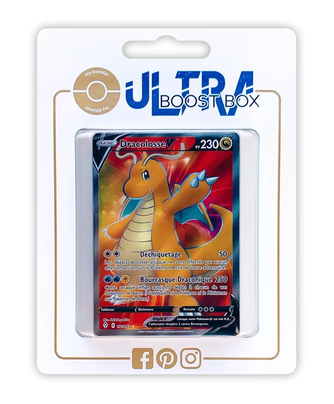 Dracoloss V (Dragonite V) 191/192 Full Art - Ultraboost X Epée et Bouclier 7 Évolution Céleste - Box of 10 Pokemon French cards