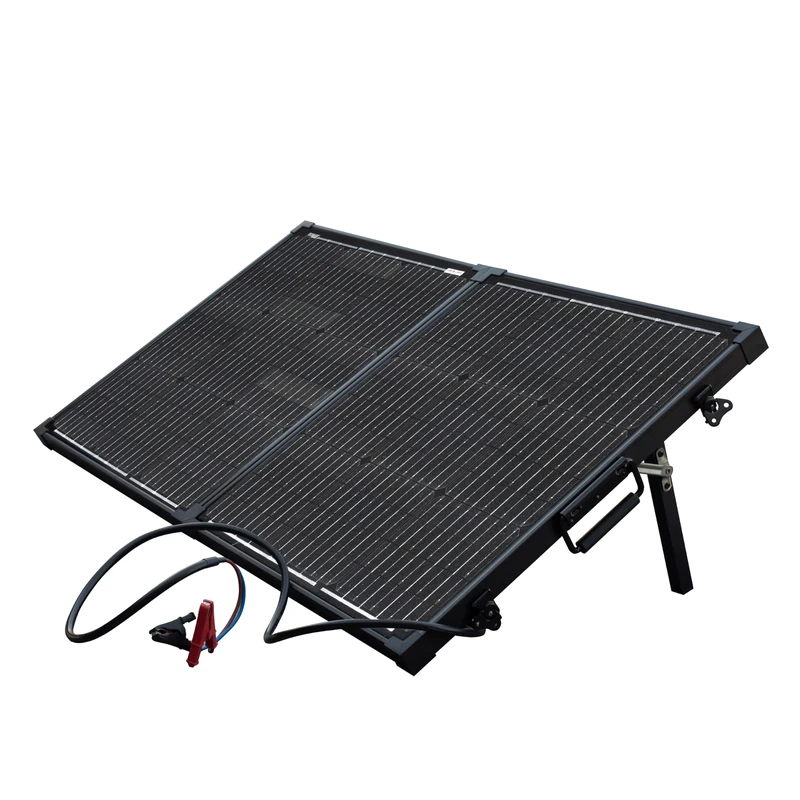 Technaxx 100W Solar Charger Set TX-215 - Monocrystalline Portable Power Solar Panel with LCD Display Controller - Ideal for Garden, Camping