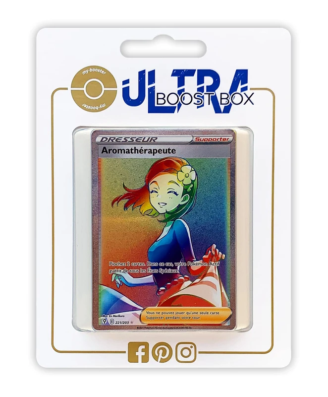 Aromathérapeute (Aroma Lady) 221/192 Shiny Rainbow trainer - Ultraboost X Epée et Bouclier 7 Évolution Céleste - Box of 10 Pokemon French cards - Image 1
