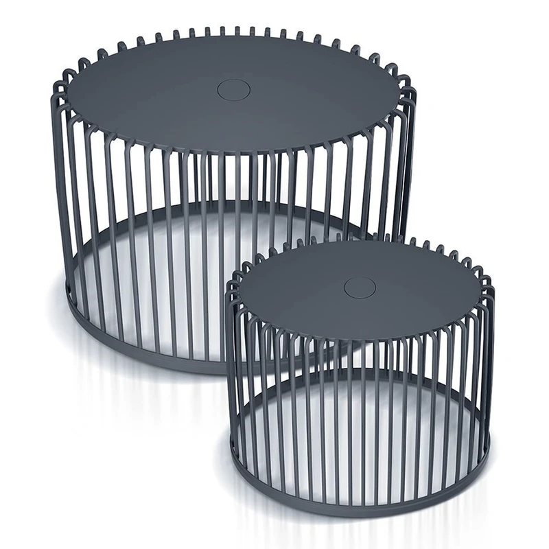 Prosperplast Set of 2 Garden Baskets Stand – Decorative Side Table, Dimensions (mm) 568 x 348 x 450, Anthracite