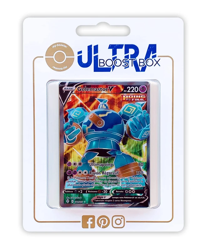 Golemastoc V (Golurk V) 181/192 Single Strike Full Art - Ultraboost X Epée et Bouclier 7 Évolution Céleste - Box of 10 Pokemon French cards