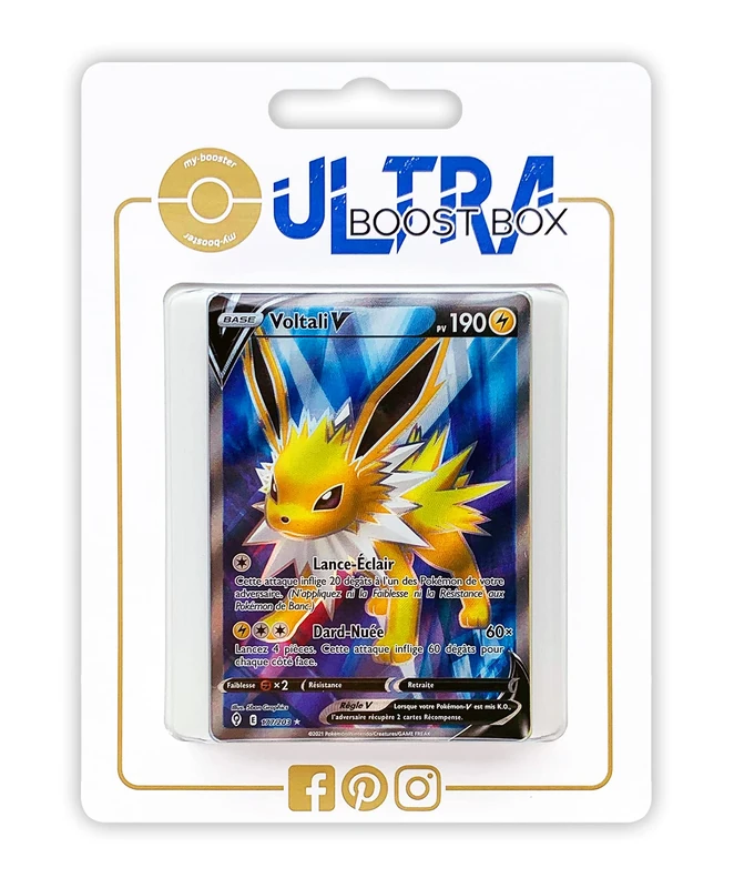 Voltali V (Jolteon V) 177/192 Full Art - Ultraboost X Epée et Bouclier 7 Évolution Céleste - Box of 10 Pokemon French cards