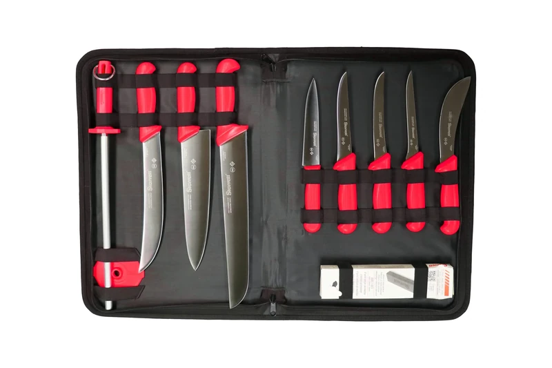 Starrett Professional 11-Piece Stainless Steel Knife Sets, Red, 45 cm