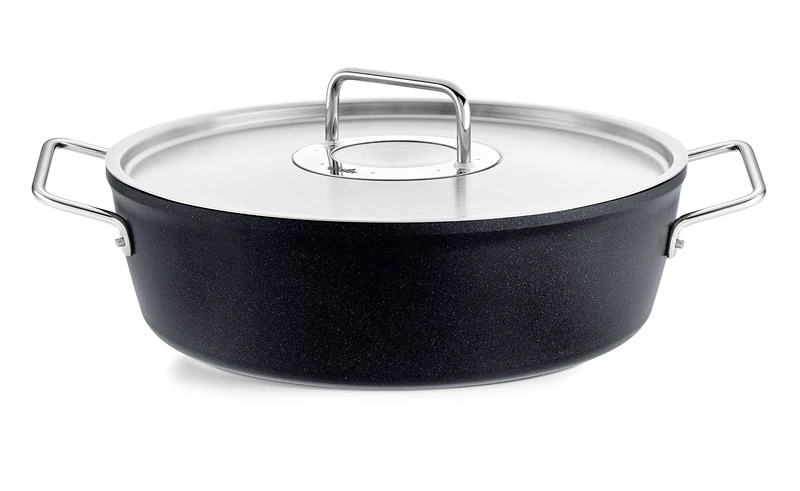 Fissler Adamant/Aluminium Roasting Dish (Diameter 28 cm, 4.3 L) Stewing Pan Coated with Metal Lid Non-Stick Induction