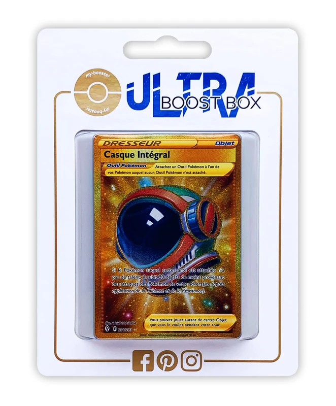 Casque Intégral (Full Face Guard) 231/192 Shiny Gold Trainer - Ultraboost X Epée et Bouclier 7 Évolution Céleste - Box of 10 Pokemon French Cards