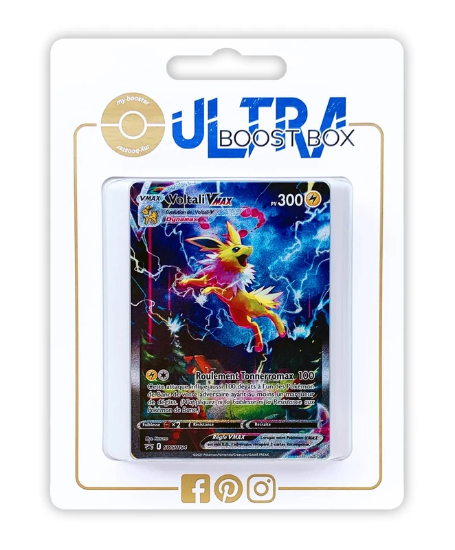 Voltali VMAX (Jolteon VMAX) SWSH184 Shiny Alternative Full Art - Ultraboost X Epée et Bouclier 7 Évolution Céleste - Box of 10 Pokemon French cards