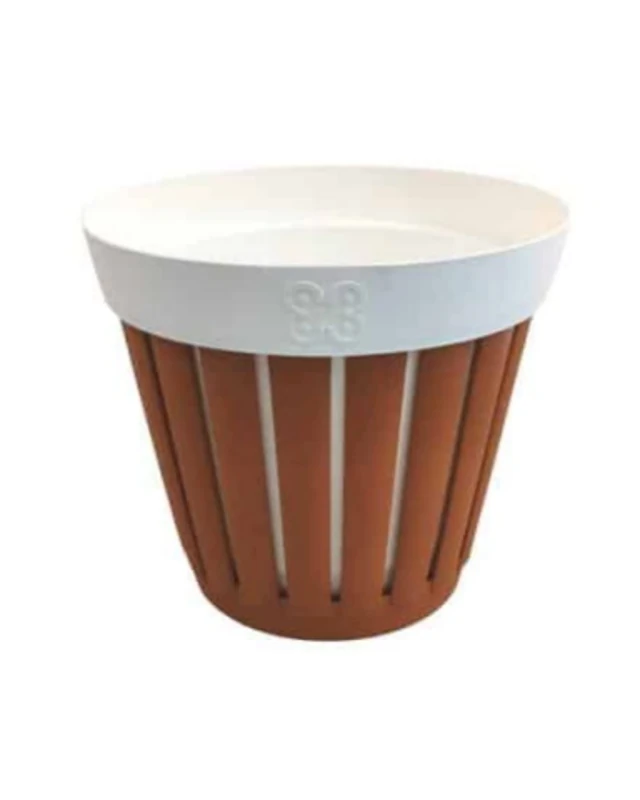 ECOPLAST S.r.l. Kreta Terracotta/White VASE d.20, As Shown in The Picture, Come da foto