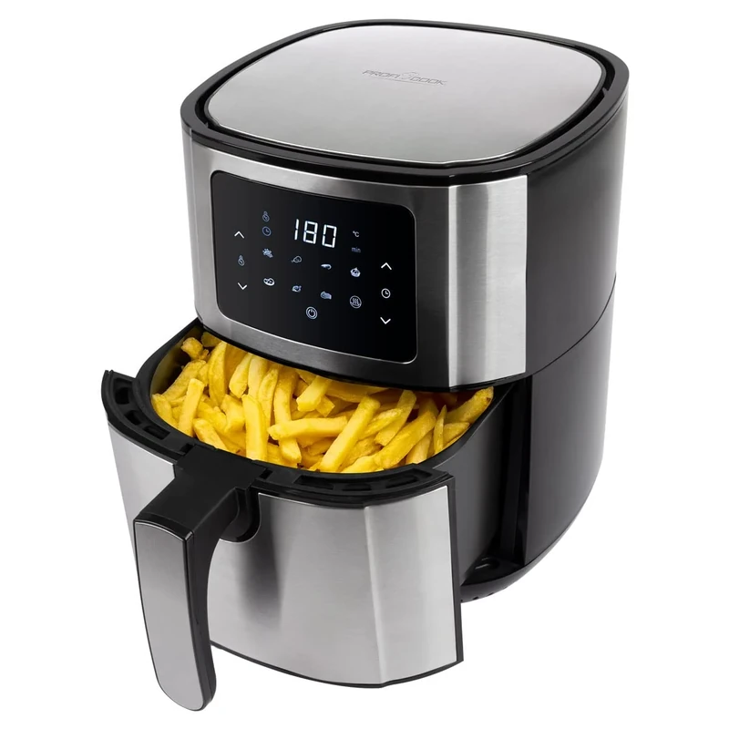 Profi Cook, PC-FR1239H, Hot Air Fryer 5.5 Liters, Touch Screen, Stainless Steel, Overheat Protection, 7 Cooking Programs, Adjustable Temperature - 220-240 V, 1500 W