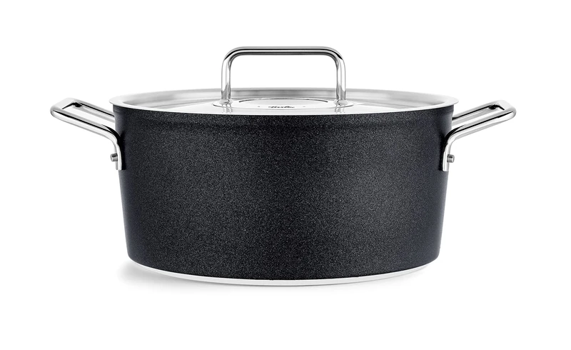 Fissler Adamant/Aluminium Saucepan (Diameter 24 cm, 4.9 L) Pots Coated with Metal Lid Non-Stick Induction Anthracite