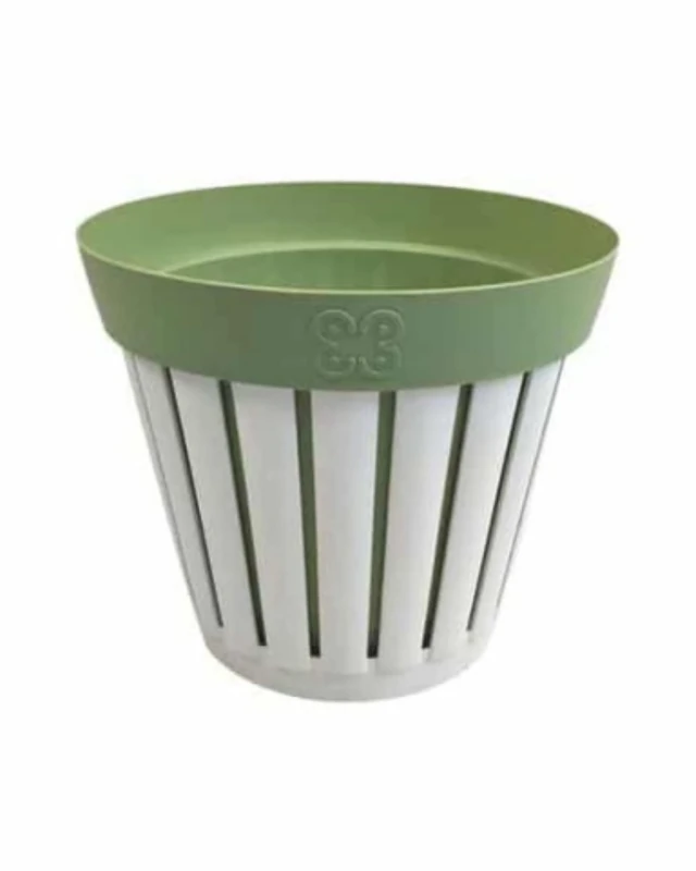 ECOPLAST S.r.l. Kreta White/Green Pot d.30, As Shown in The Picture, Come da foto