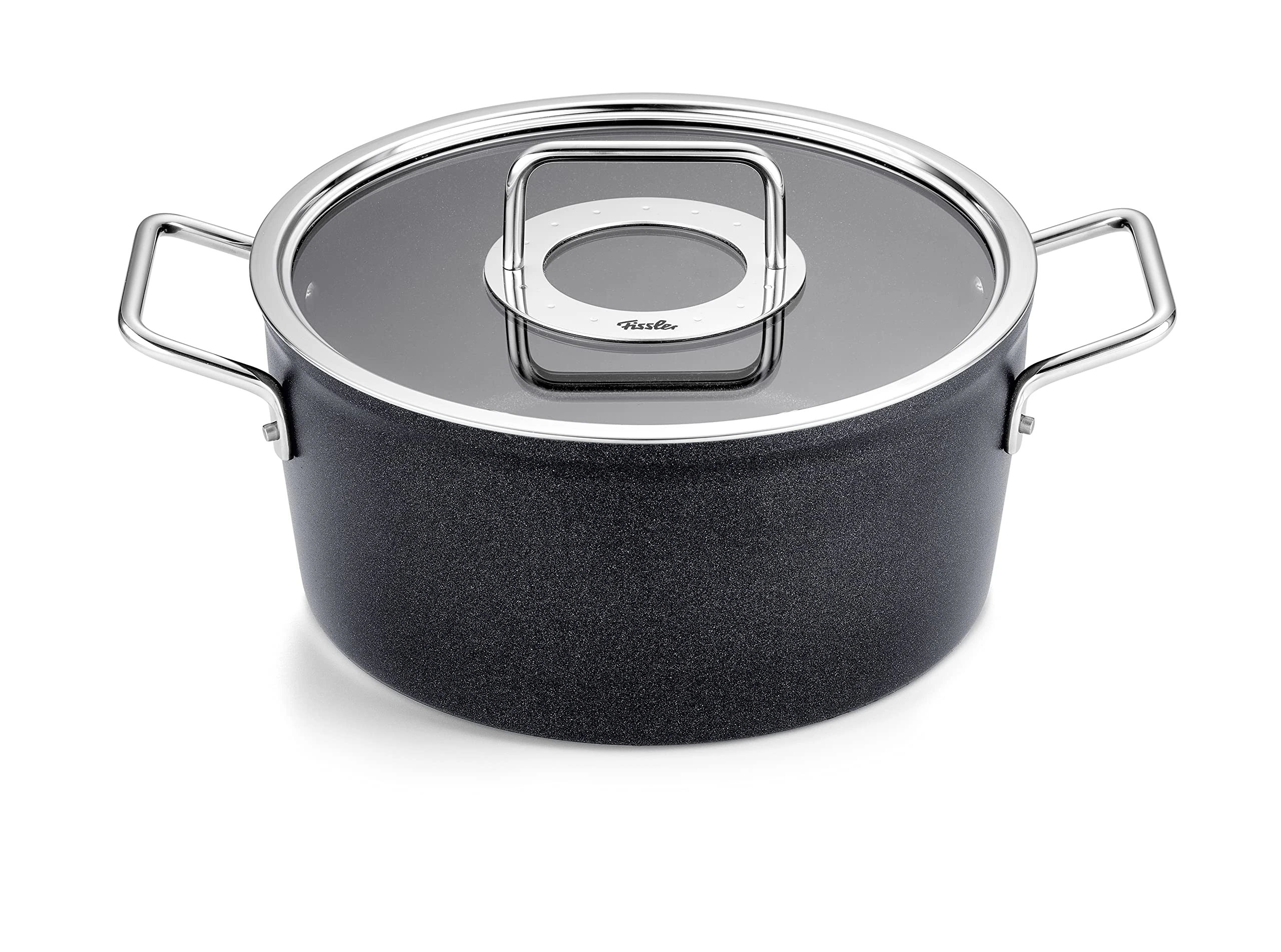 Fissler Adamant/Aluminium Saucepan (Diameter 24 cm, 4.9 L) Pots Coated with Glass Lid, Non-Stick - Induction
