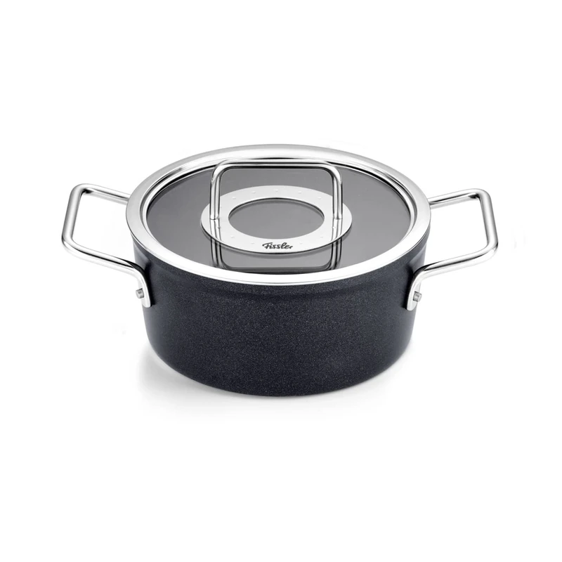 Fissler Adamant Aluminium Saucepan (Diameter 20 cm, 2.7 L) Pots Coated with Glass Lid Non-Stick Induction - Image 1