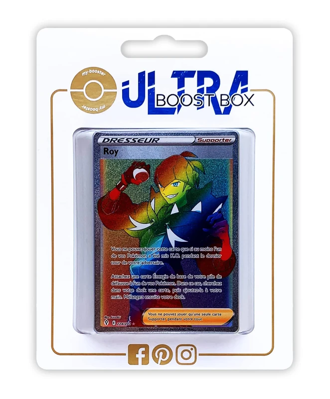Roy (Raihan) 224/192 Shiny Rainbow trainer - Ultraboost X Epée et Bouclier 7 Évolution Céleste - Box of 10 Pokemon French cards