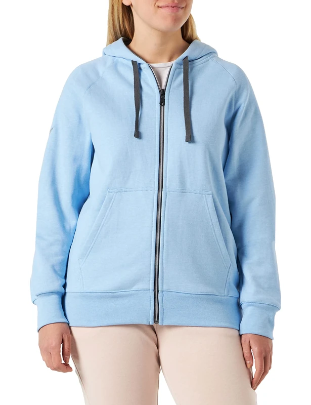 Trigema Women's Sweatjacke mit Kapuze Hooded Sweatshirt, Iceblue Melange, 4XL