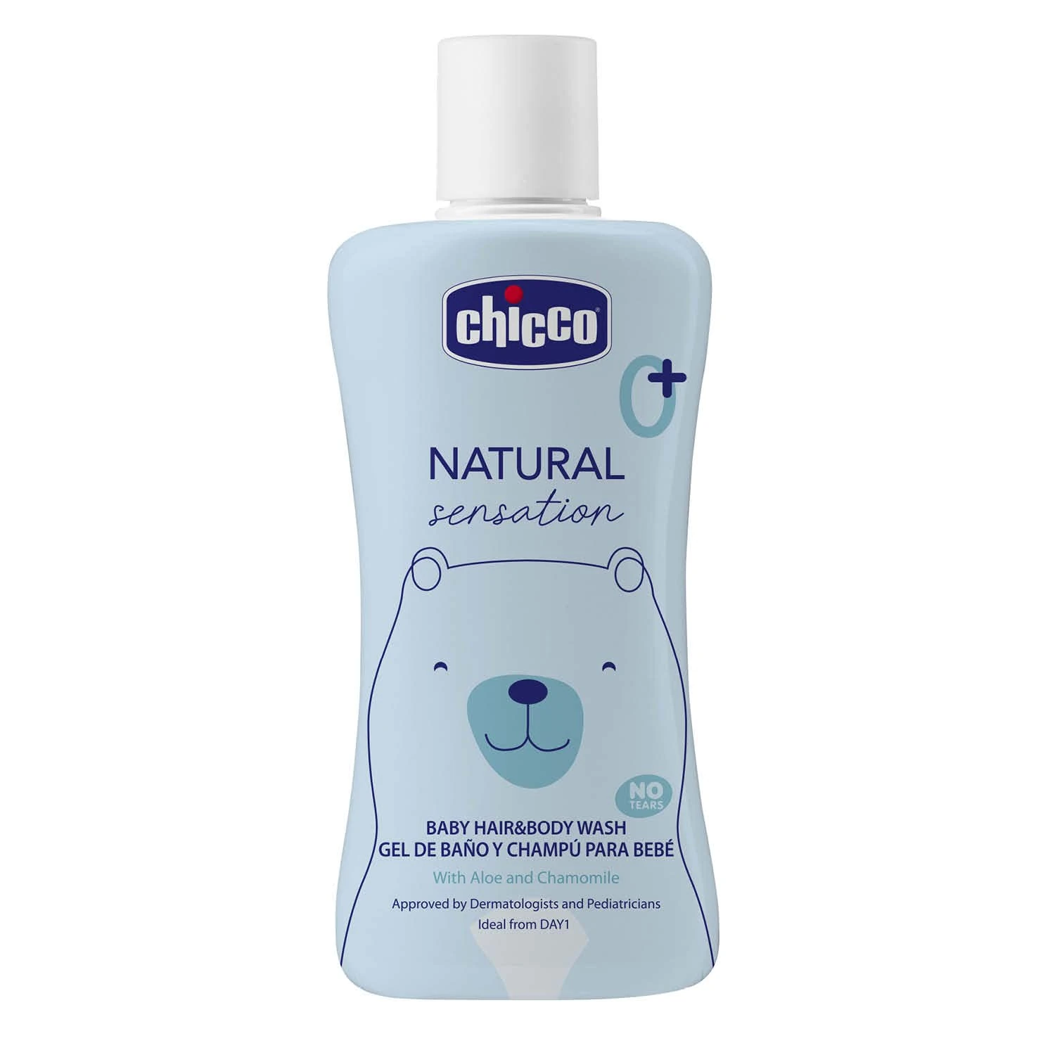 CHICCO Natural Sensation Baby Shampoo & Body Bath - No Tears, 200 ml